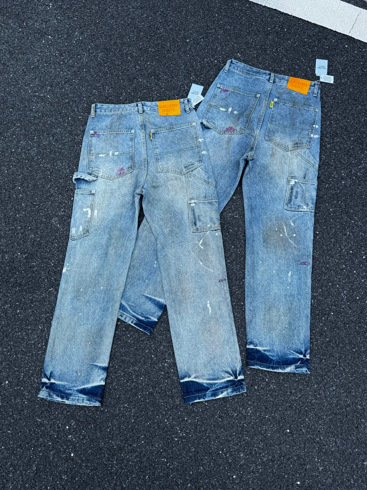 P260💰G97 GALLERY DEPT. Logging retro old stained ink denim bell bottoms washed jeans Size: 28 30 32 34 36